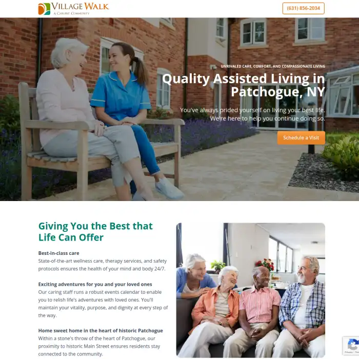 Village Walk landing page
